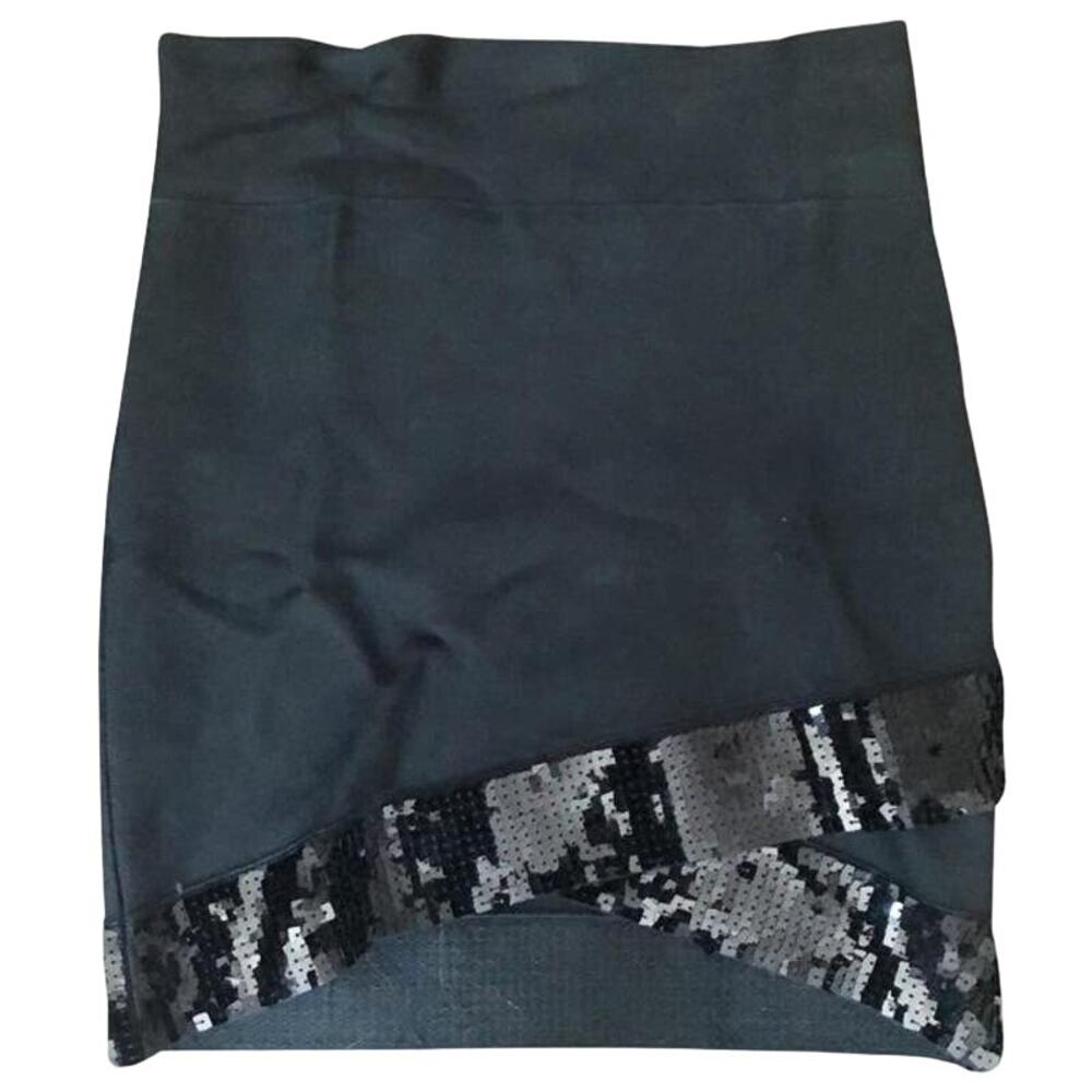 NEW BCBG MAX AZRIA Bandage Black Bodycon Sequin Skirt Pencil Embellished XS